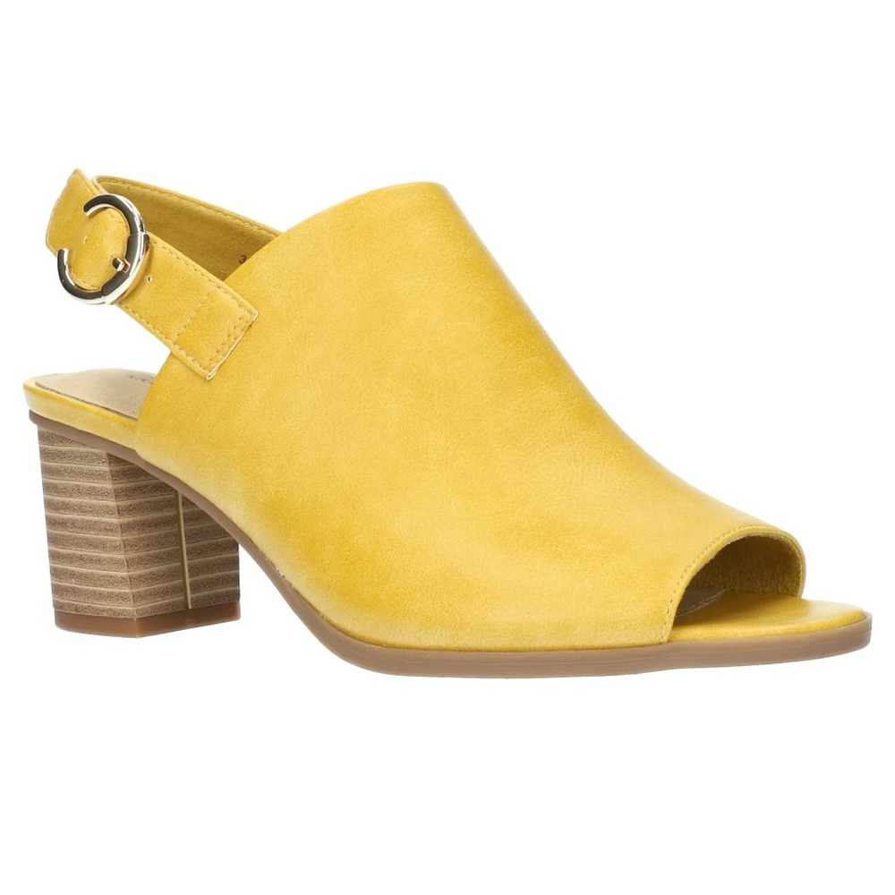 Easy Street Anarose Slingback Heeled Sandals Yellow Size 9